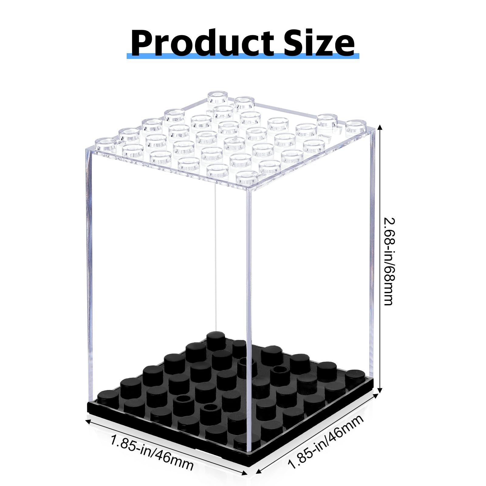 Pokiiulk display case offers crystal-clear visibility for admiring minifigures.