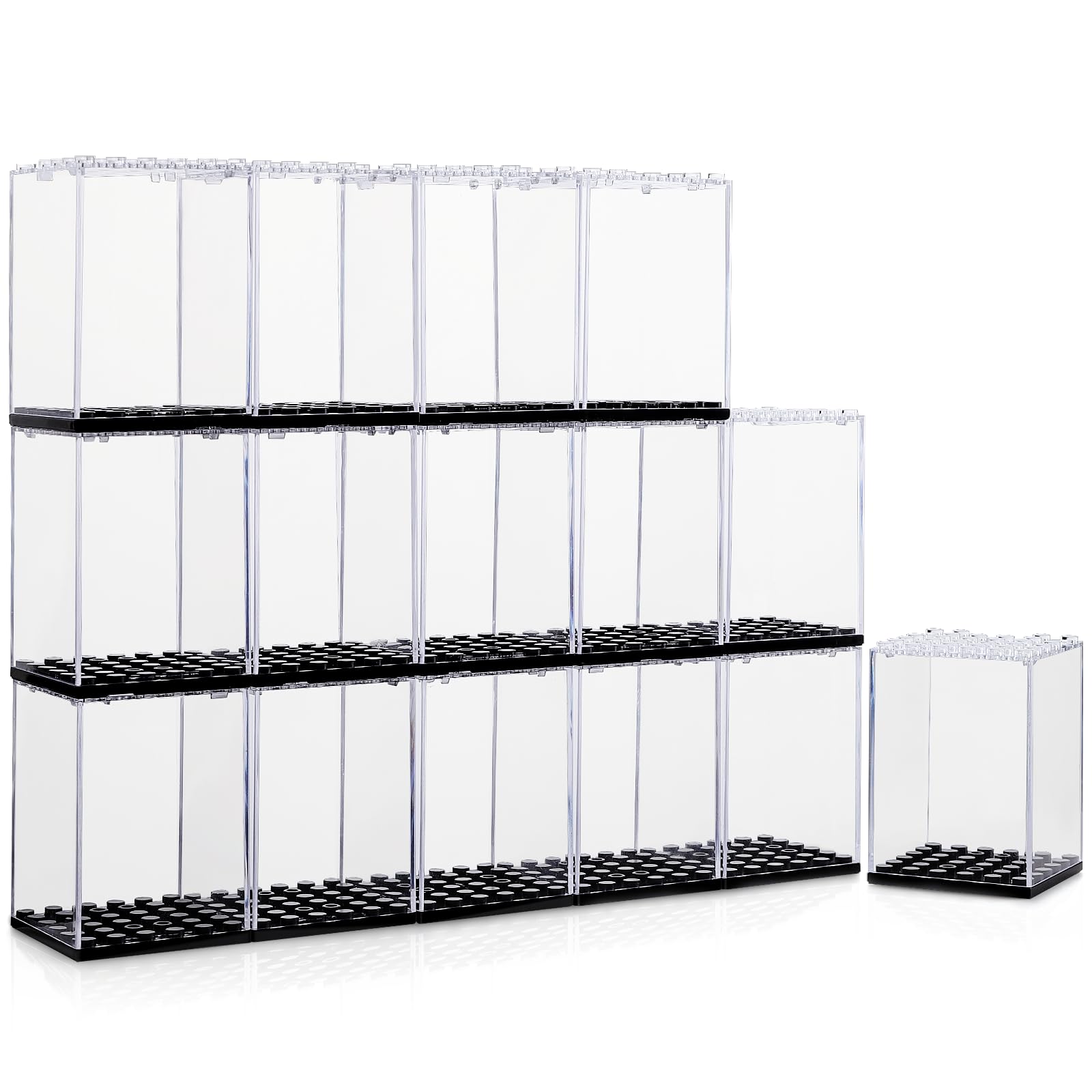 Pokiiulk minifigure display case dust-proof with a clear view protects Lego figures.