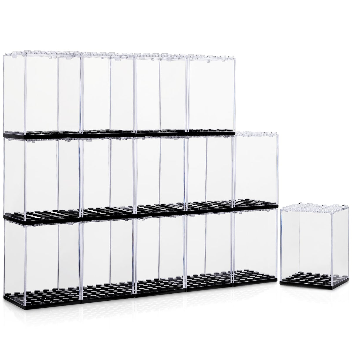 Pokiiulk minifigure display case dust-proof with a clear view protects Lego figures.