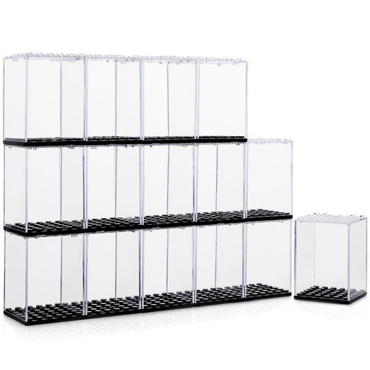 Pokiiulk minifigure display case dust-proof with a clear view protects Lego figures.