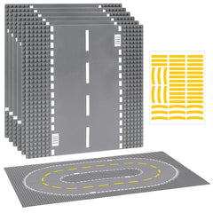 Pokiiulk road baseplates six-pack corner base for versatile city layouts.
