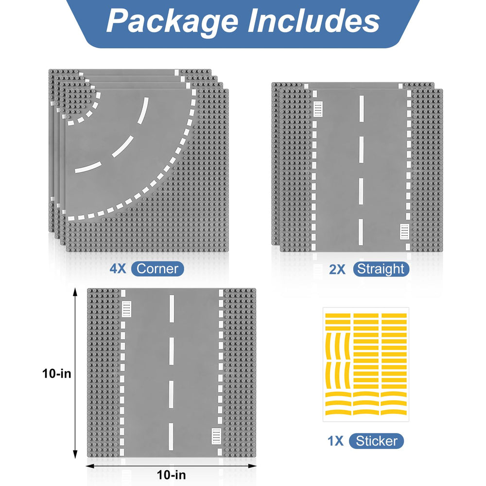 Pokiiulk road baseplates six-pack straight base for clean road builds.