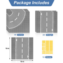 Pokiiulk road baseplates six-pack straight base for clean road builds.