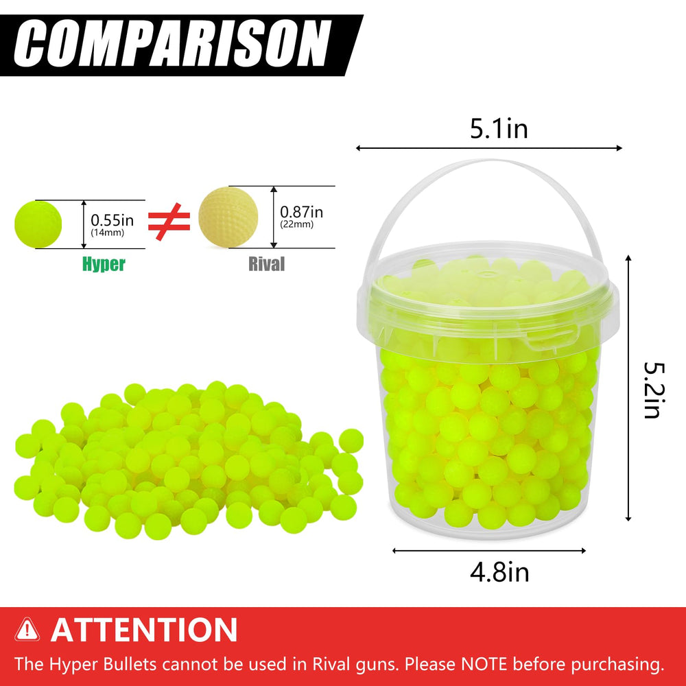 Pokiiulk yellow storage bucket keeps Hyper rounds organized and portable