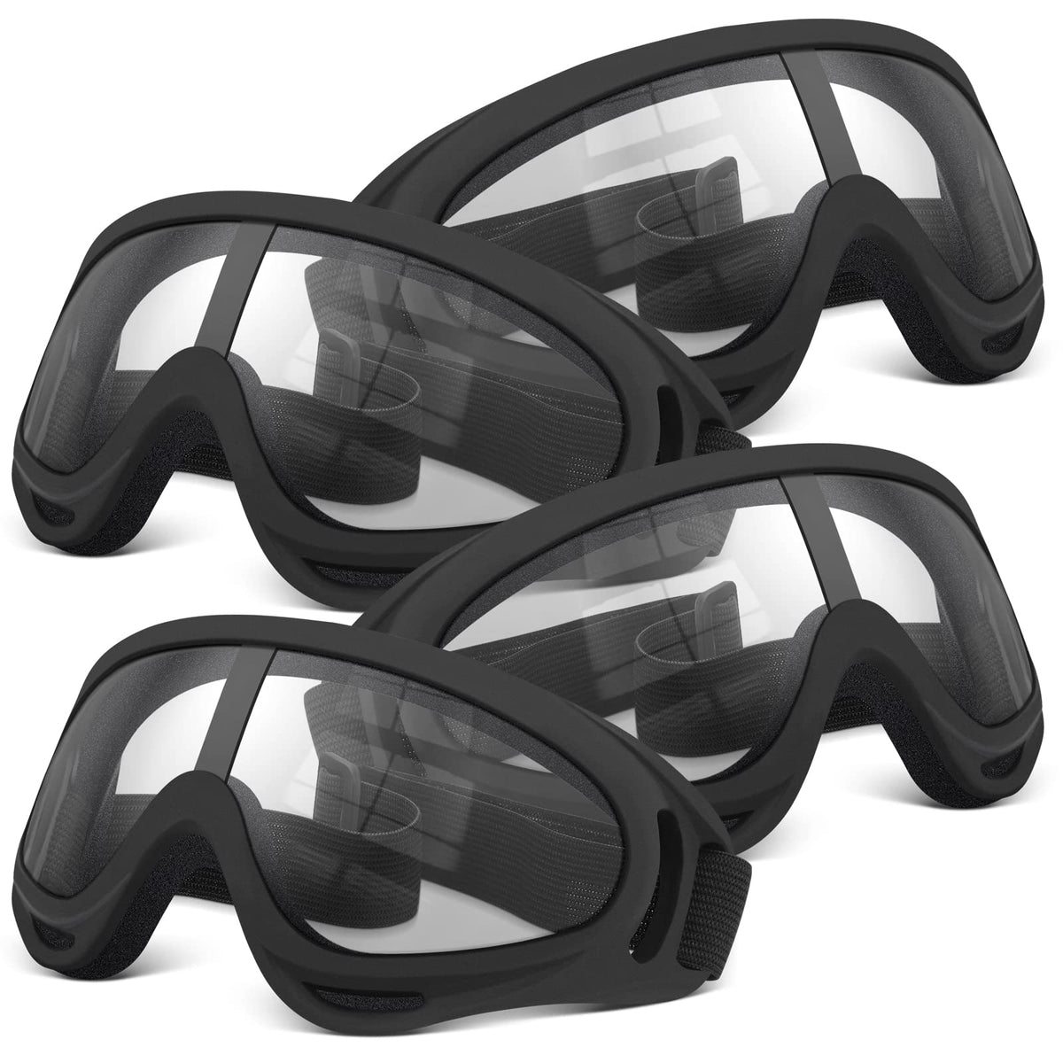 Pokonboy 4-pack protective goggles package with safe, clear lenses for game battles.