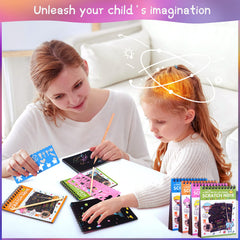 Pokonboy safe materials ensure easy, mess-free scratch artwork.