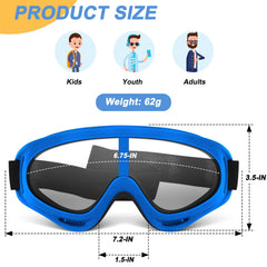 POKONBOY protective goggles blue frame offers clear view during fast foam battles.