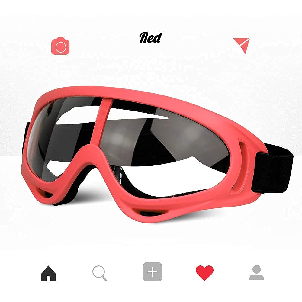POKONBOY white protective goggles provide lightweight eye protection with minimal wind resistance