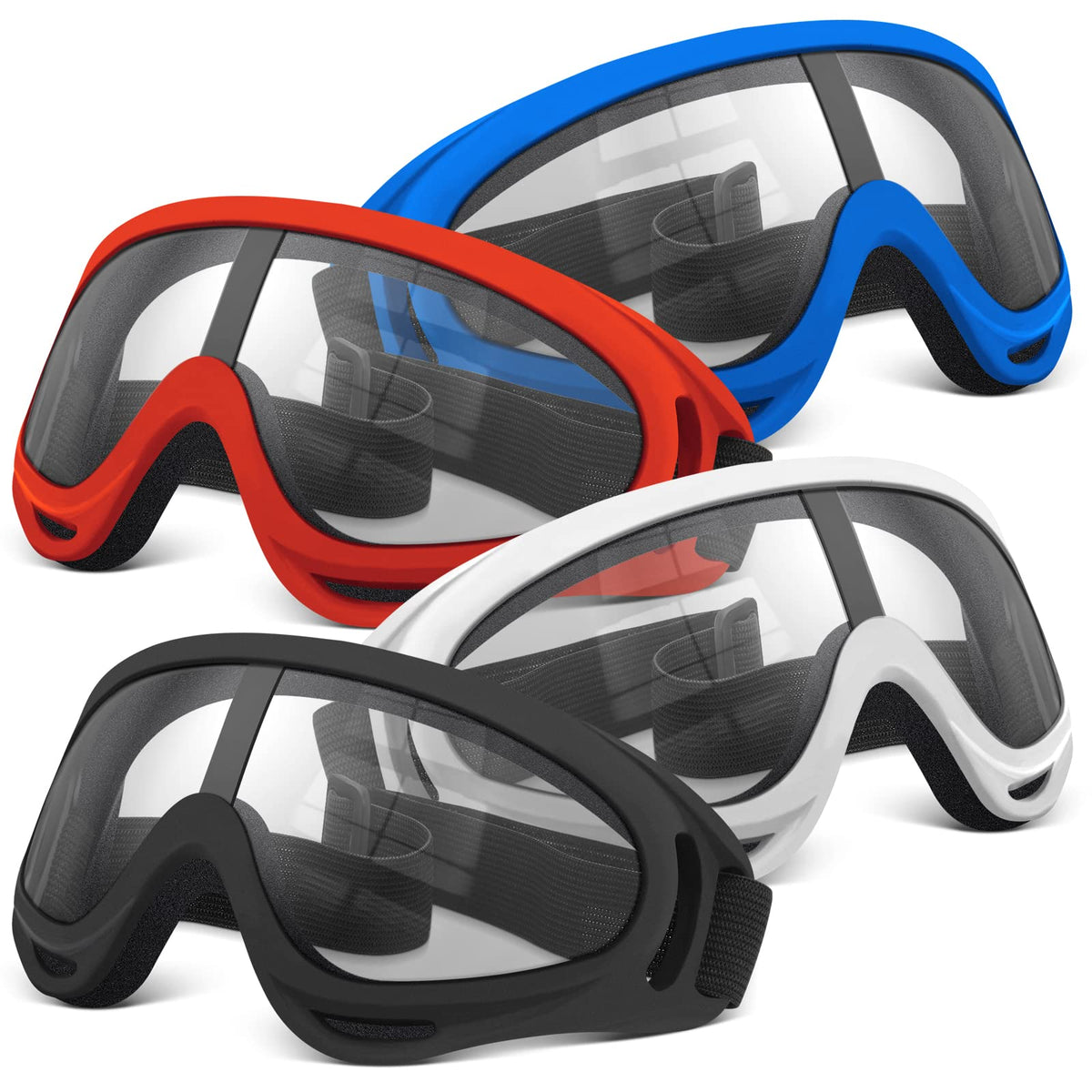 POKONBOY protective goggles red frame ideal for Nerf battles with secure fit.