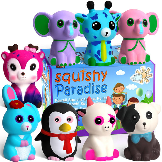 POKONBOY squishies 8-pack overview: soft cream-scented animals for calm play.