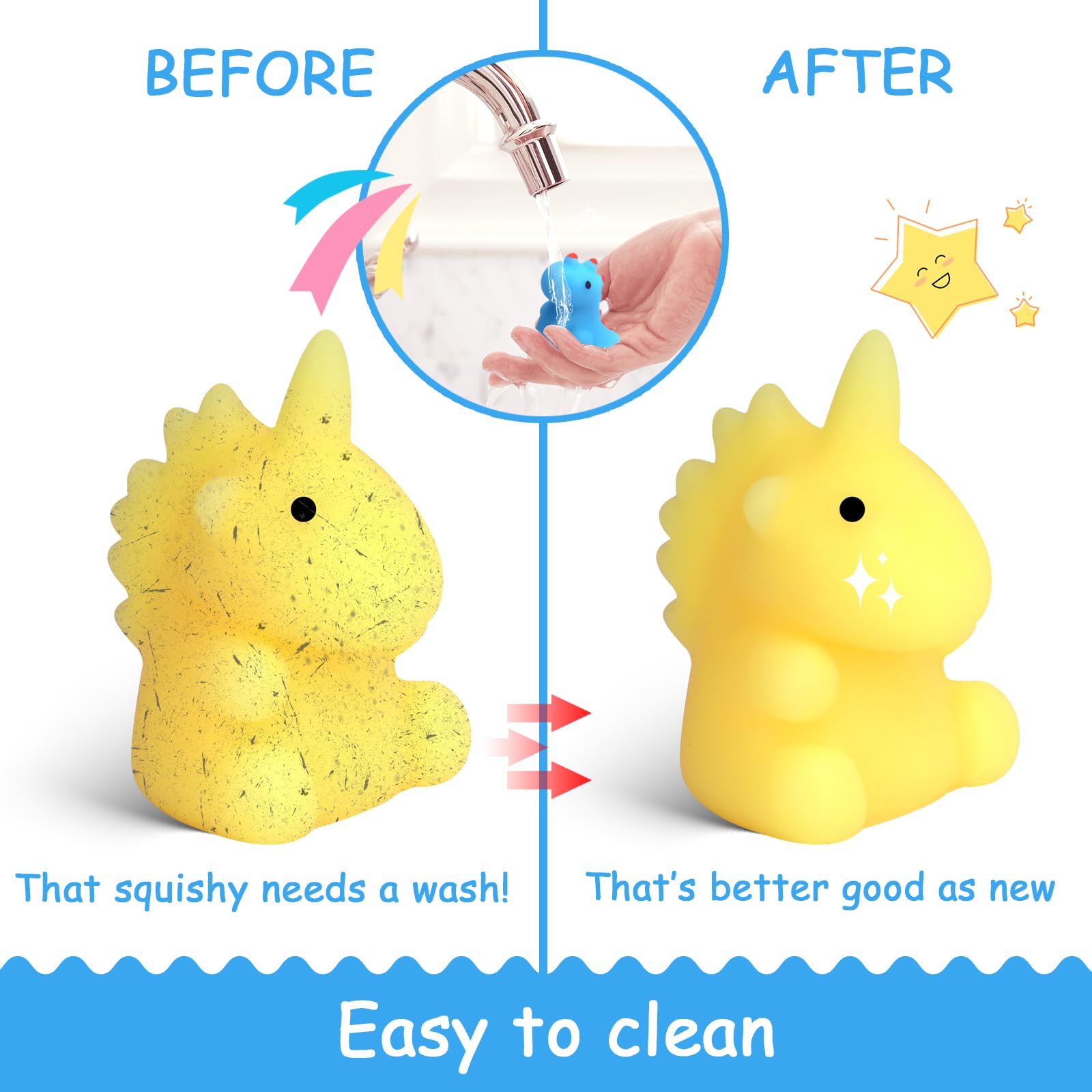 POKONBOY squishies seal, vibrant colors, easy-to-clean toy for classroom fun.