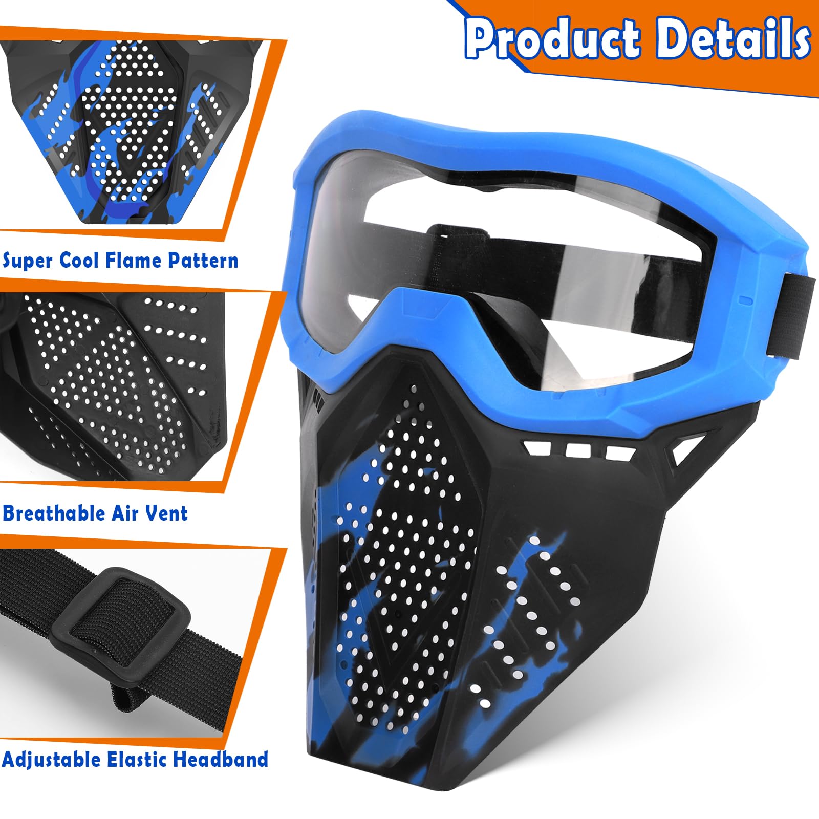 POKONBOY mask lens close-up, high transparency and anti-scratch for clear sight.