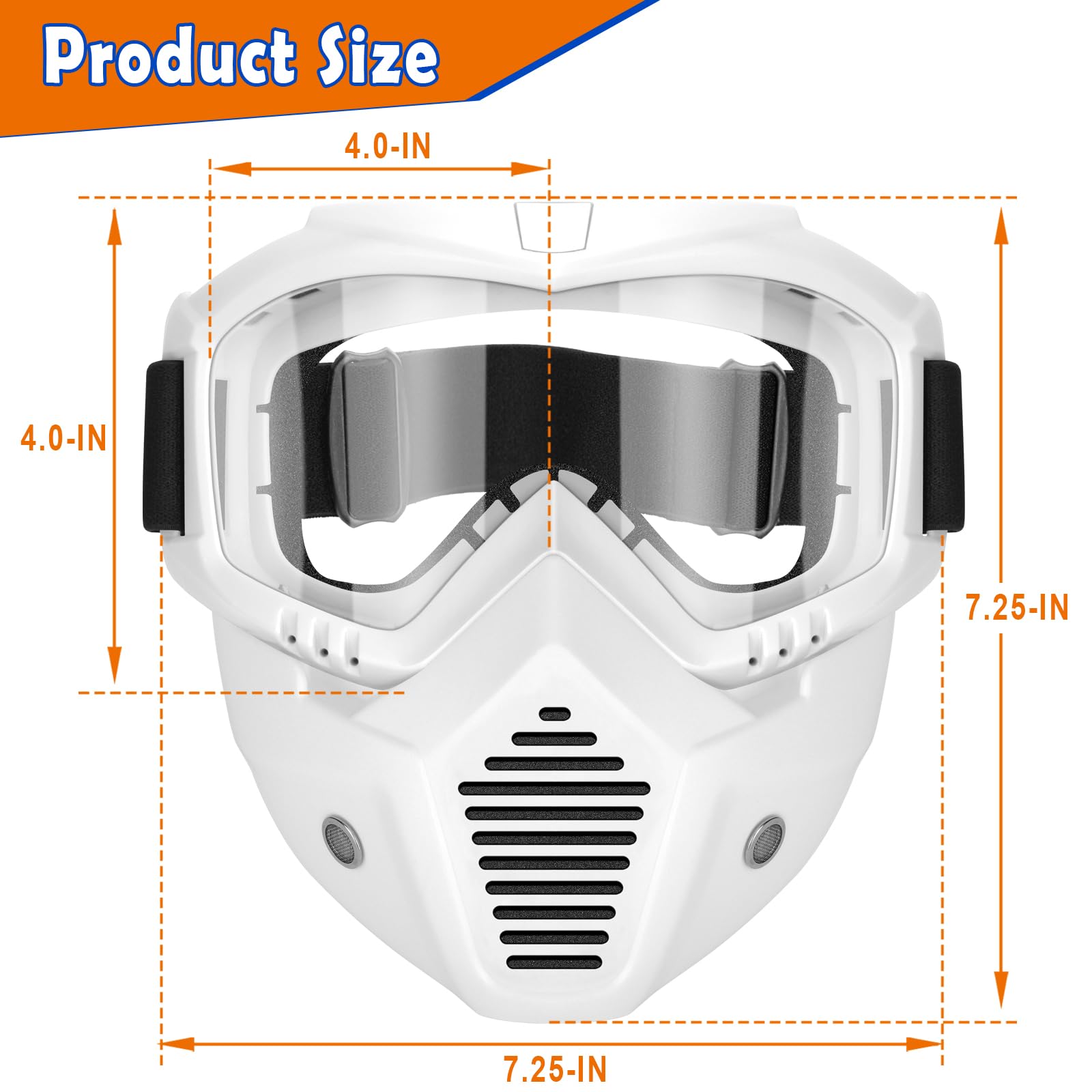 POKONBOY tactical mask with goggles and polycarbonate lenses for clear visibility during outdoor play.