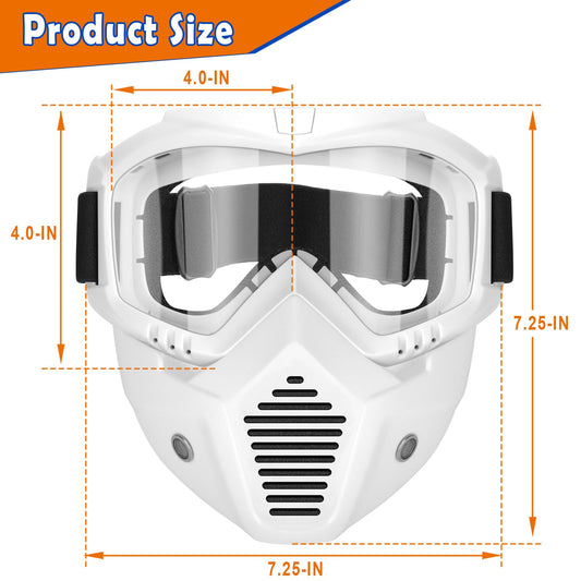 POKONBOY tactical mask with goggles and polycarbonate lenses for clear visibility during outdoor play.