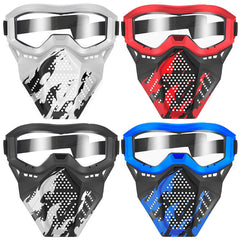 POKONBOY tactical mask for kids, compatible with Nerf blasters, enhances safe, immersive play.