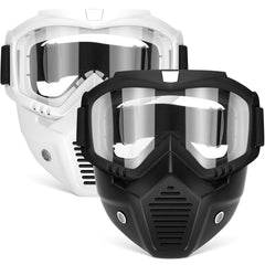 POKONBOY two-pack detachable masks in black and white for Nerf battles, easy team color coding.