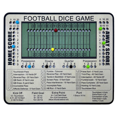 Poliveyy Football Dice Game board with field layout and scoring track for tabletop play