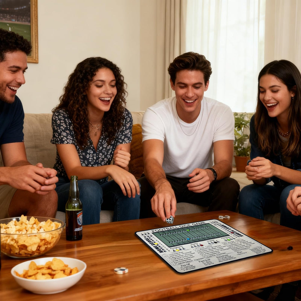 Poliveyy Football Dice Game downs and possession tracked on beads