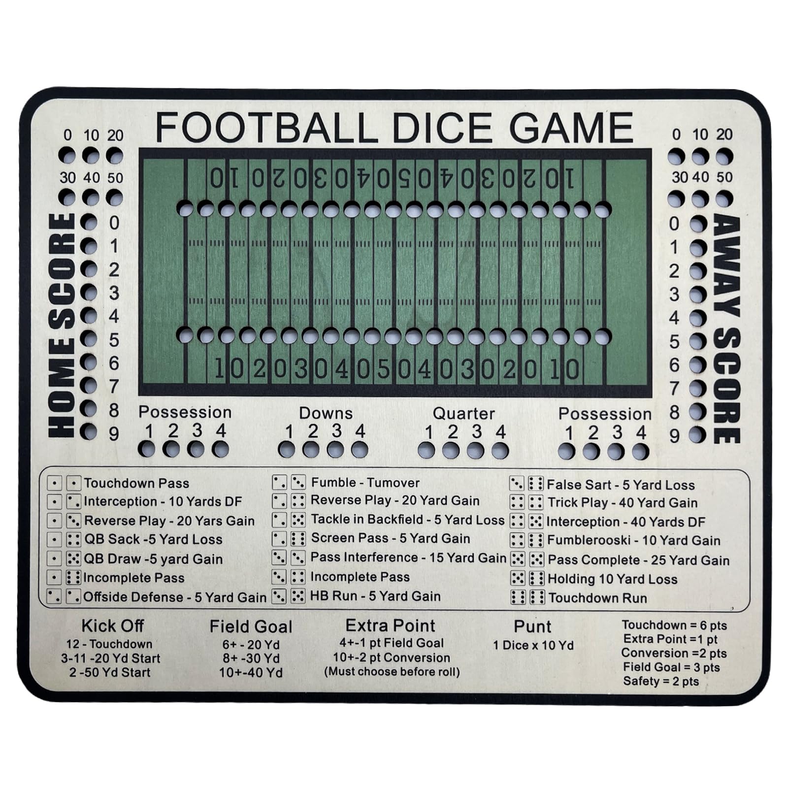 Poliveyy Football Dice Game family-night setup for group play