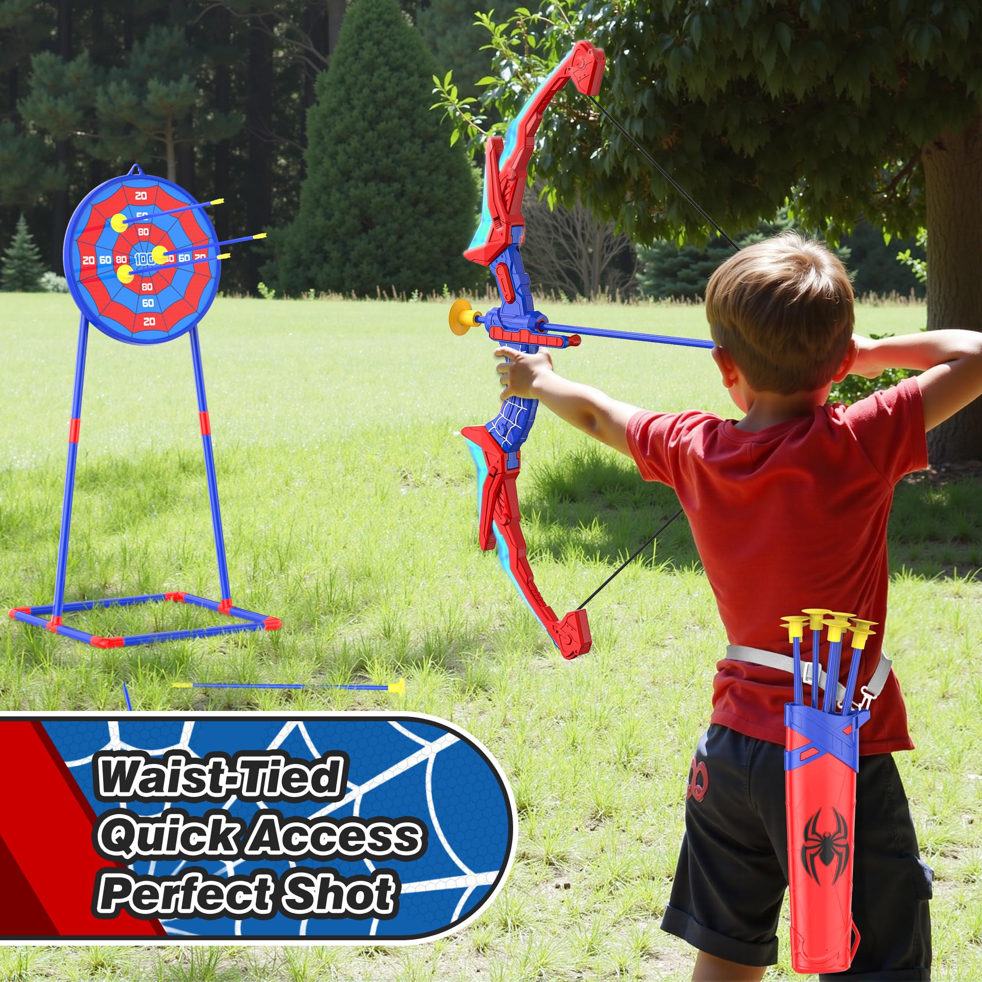 Polkoliye spider quiver with decorative design for compact storage.