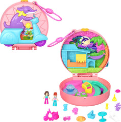 Polly Pocket Adventure Moped Compact exterior ride with colorful puppy, inviting imaginative play.