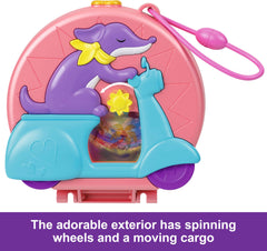 Polly Pocket Adventure Moped Compact puppy pet sparks caretaking and friendship scenarios.