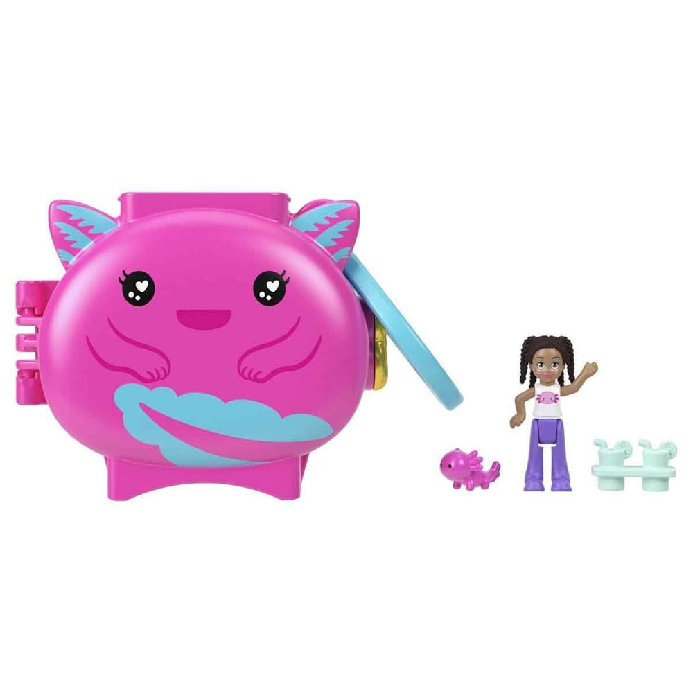 Polly Pocket Ajolotl Compact interior reveals a mini underwater world.