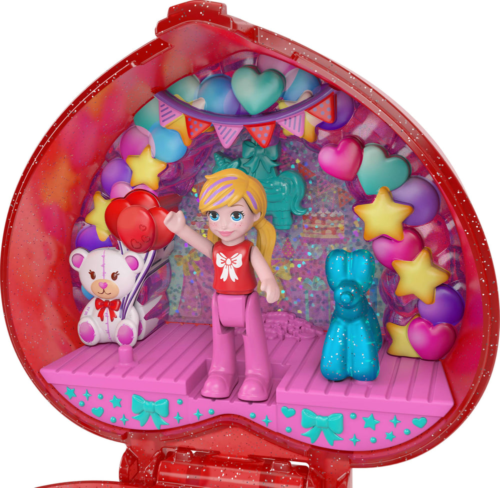 Polly Pocket balloon pet inside the compact invites imaginative party storytelling on the go.