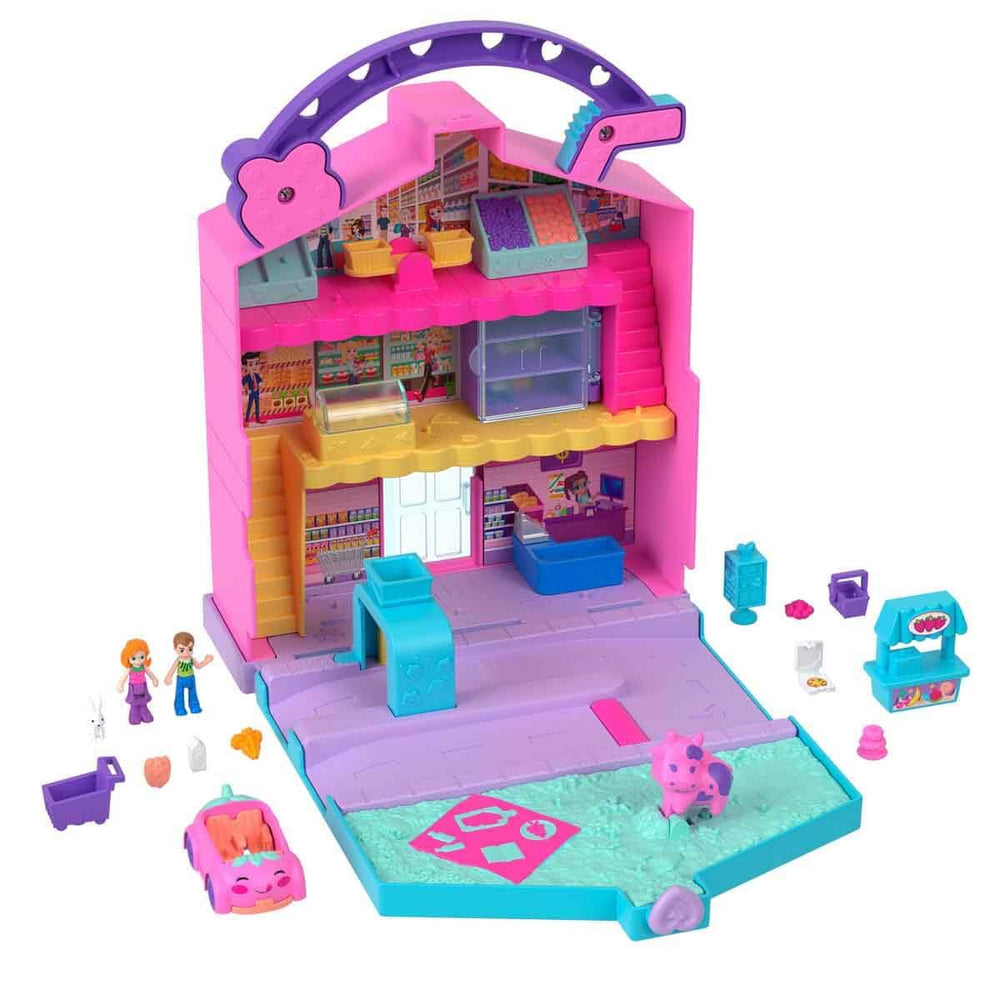 Polly Pocket Fresh Market produce scales and items encourage pretend weighing and selection.