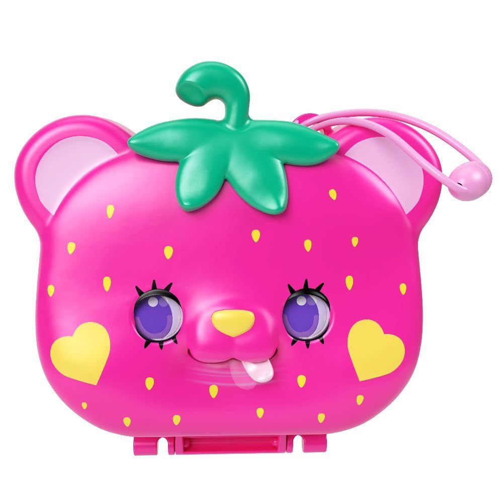 Polly Pocket fruit basket elevator enabling pretend harvests during playtime.