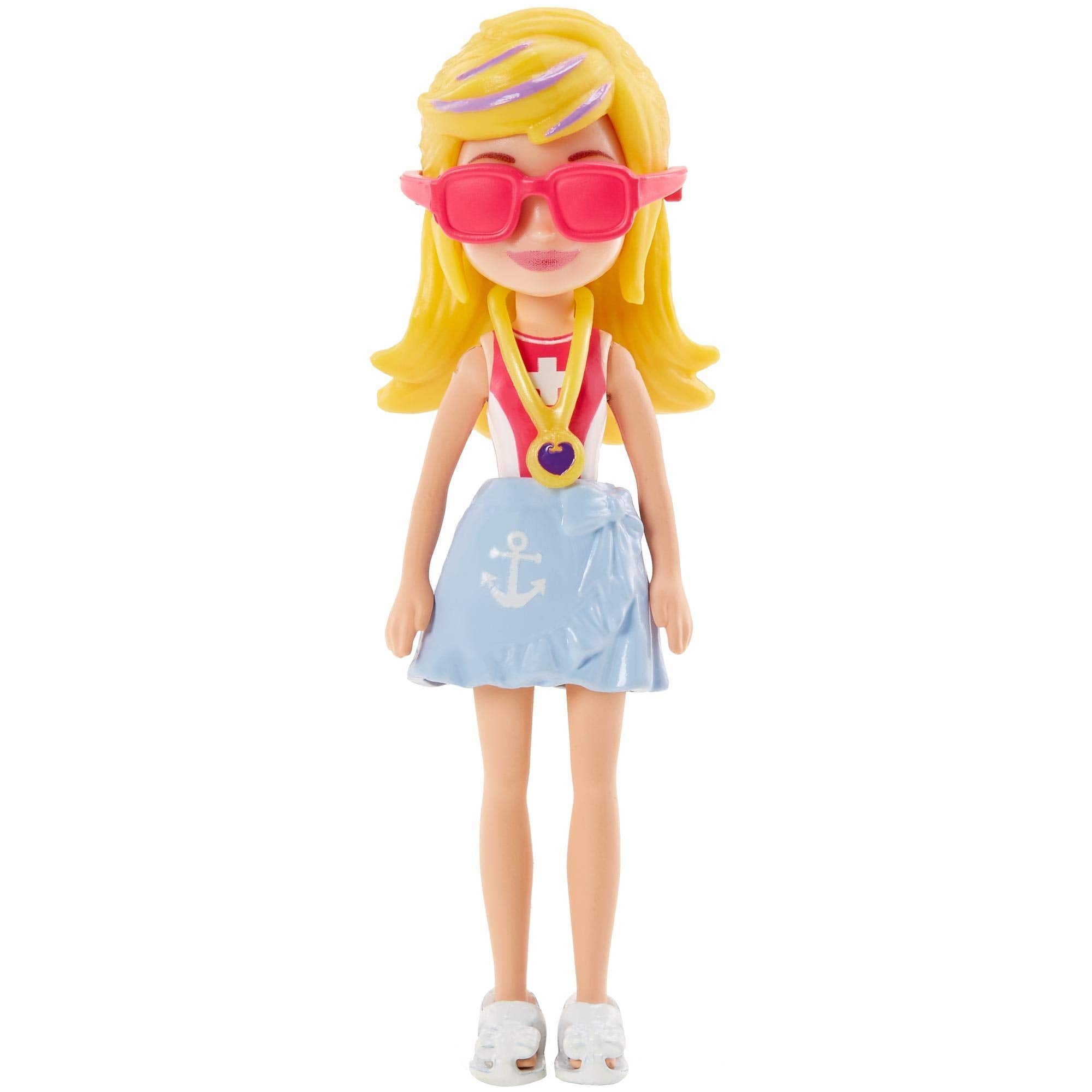 Polly Pocket Impulse Doll side view, showcasing compact travel-friendly size.