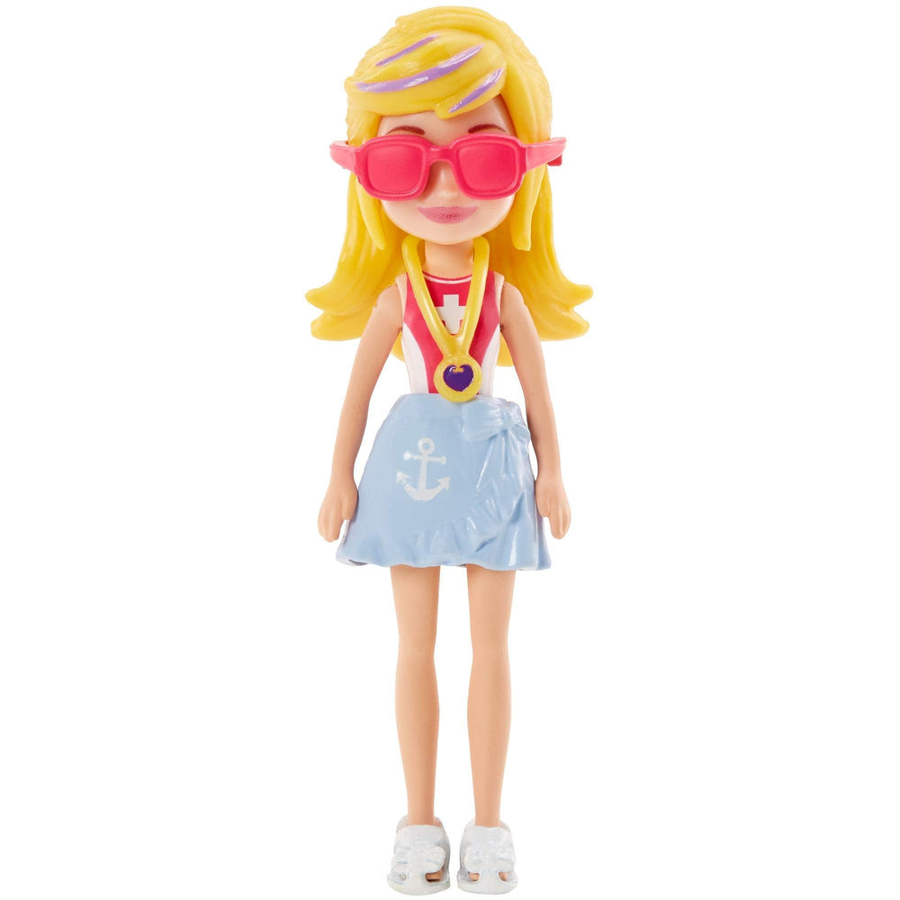 Polly Pocket Impulse Doll side view, showcasing compact travel-friendly size.