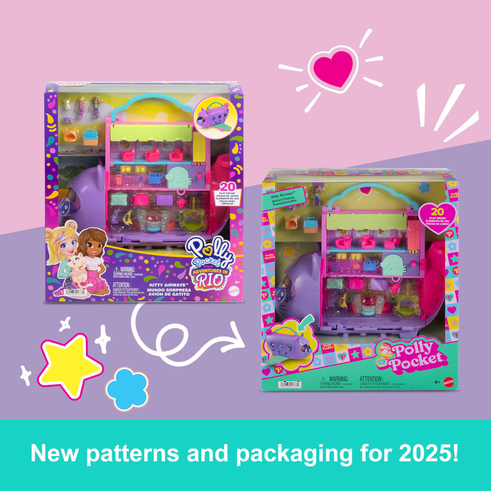 Polly Pocket Kitty Airways baggage claim area helps wrap up stories with destination-ready gear.