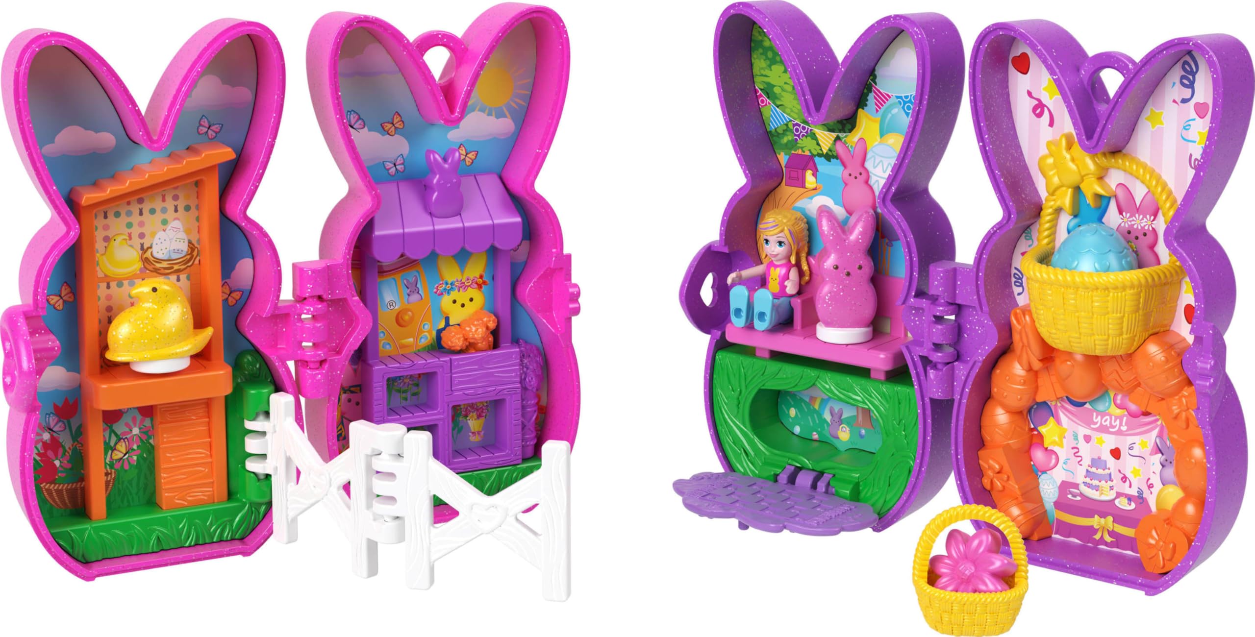 Polly Pocket Peeps heart-shaped keyclip for portable fun.
