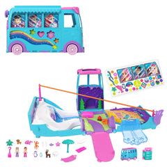 Polly Pocket Pet Mobile Adventure van exterior with stickers for creative decorating.