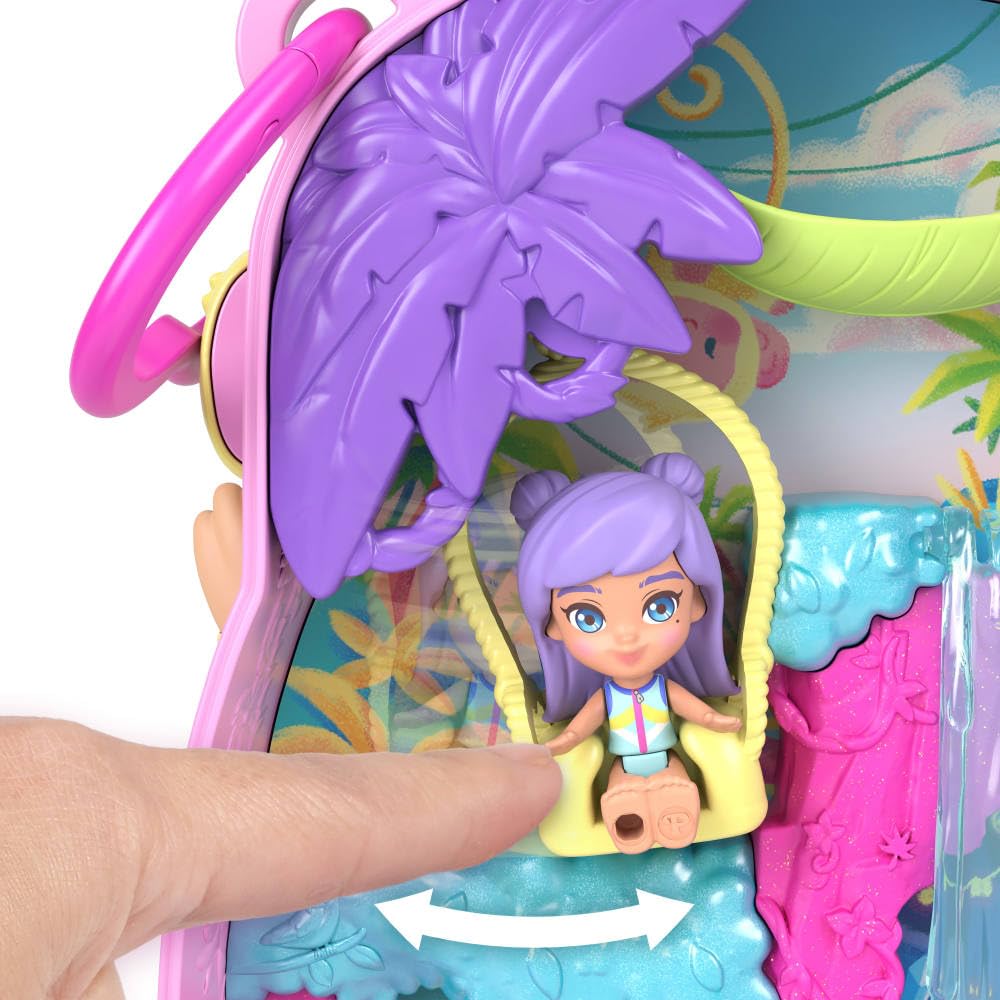 Polly Pocket Pineapple Monkey Compact hammock scene for cozy adventures.