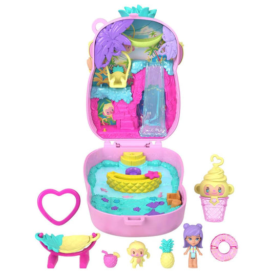 Polly Pocket Pineapple Monkey Compact micro-doll interior for imaginative storytelling.