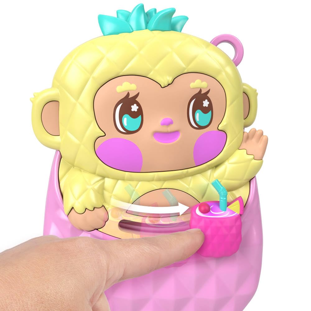 Polly Pocket Pineapple Monkey Compact swaying pineapple swing setup.