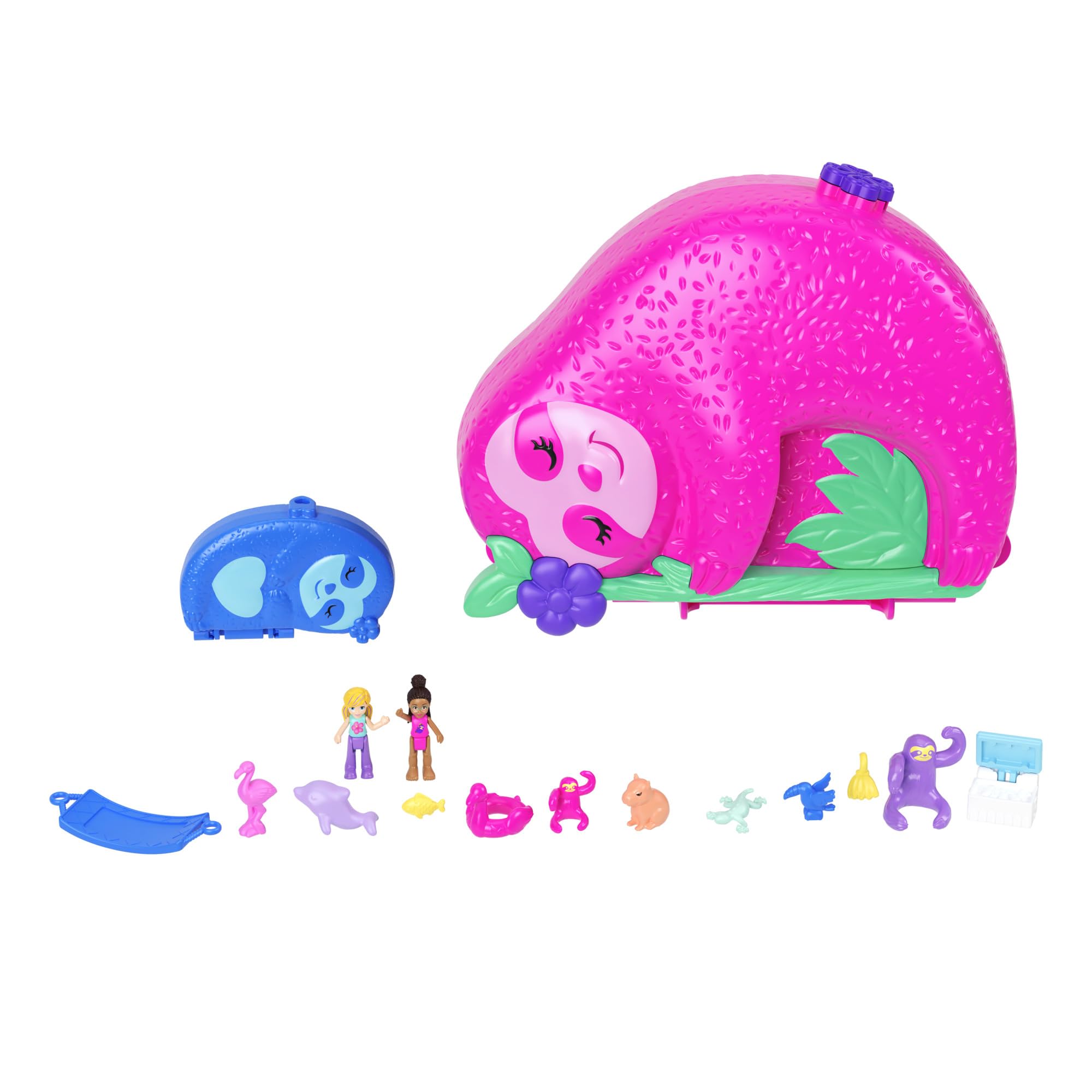 Polly Pocket Sloth 2-in-1 Purse Compact portable strap lets play anywhere