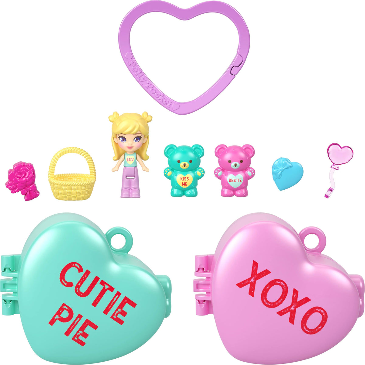 Polly Pocket x Sweethearts micro doll for portable imaginative play on the go.