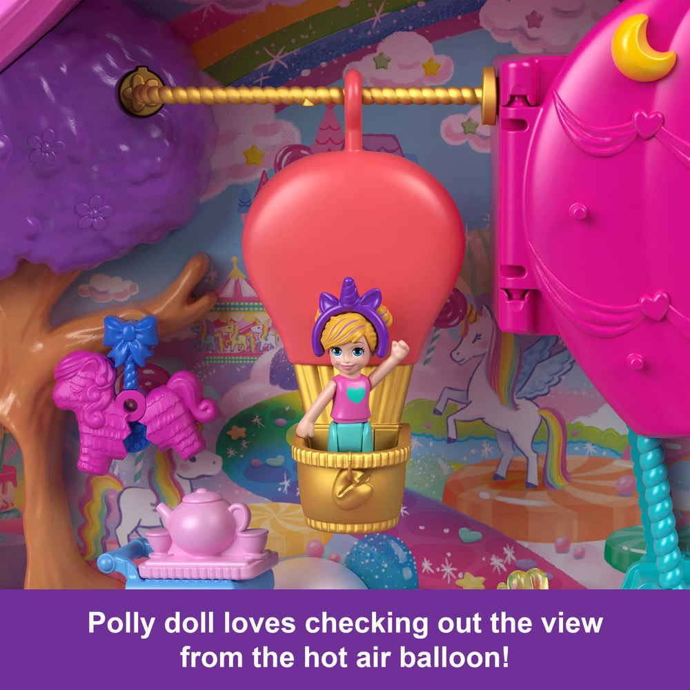 Polly Pocket swing and carousel deliver realistic motion for interactive fun.