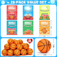 Polokping valentines card with mini foam basketballs for kids' classroom gift
