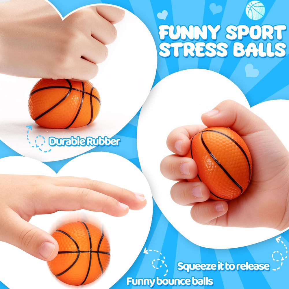 Bulk set of 28 cards and 28 mini foam basketballs for valentines