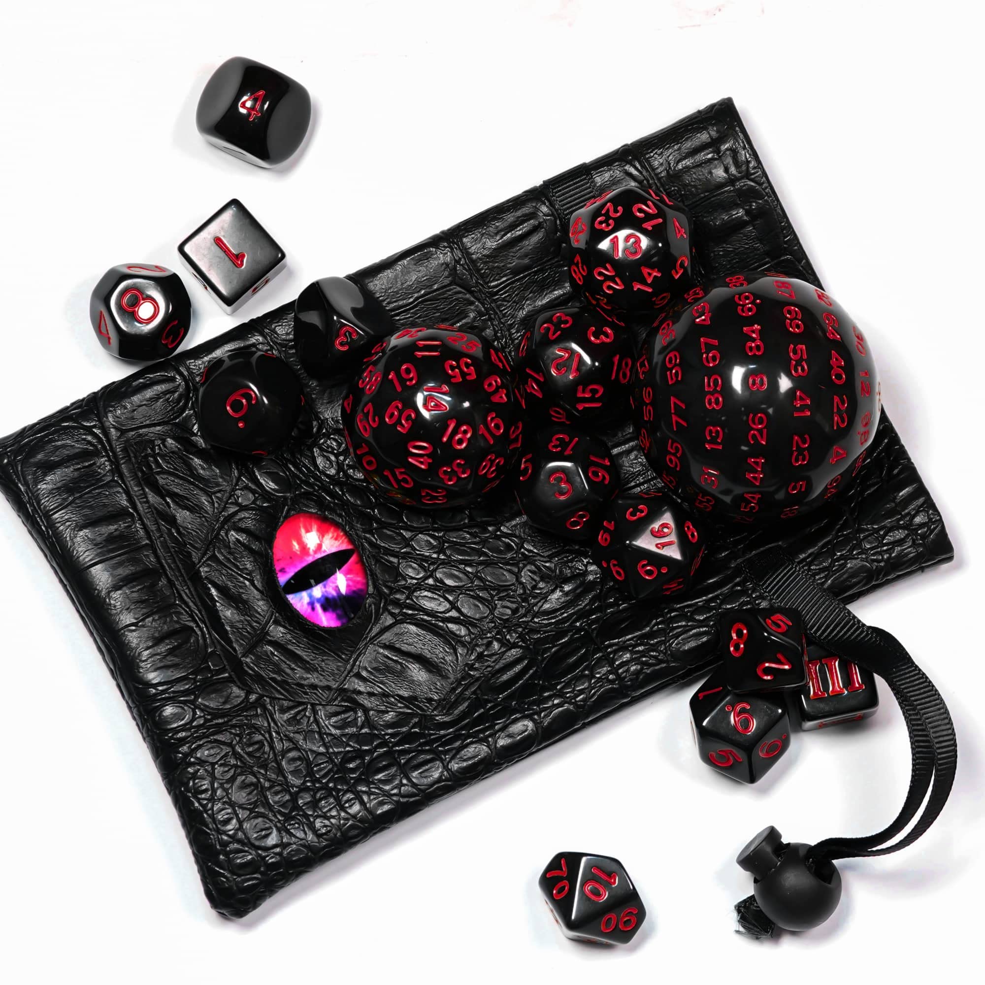 Poludie 15-piece DND dice set displayed together.
