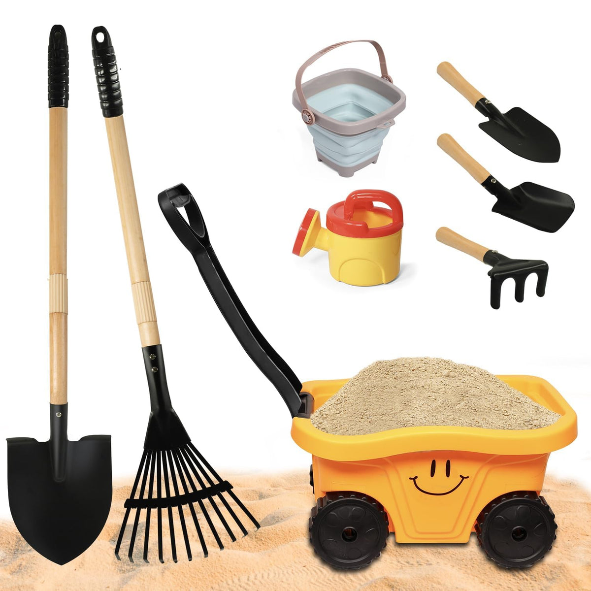 Pomiku Toddlers Gardening Wagon for outdoor play and tool transport