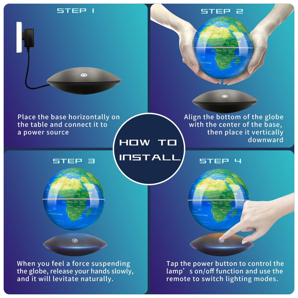 Poojaed magnetic levitation globe base keeps the floating sphere balanced and safe.
