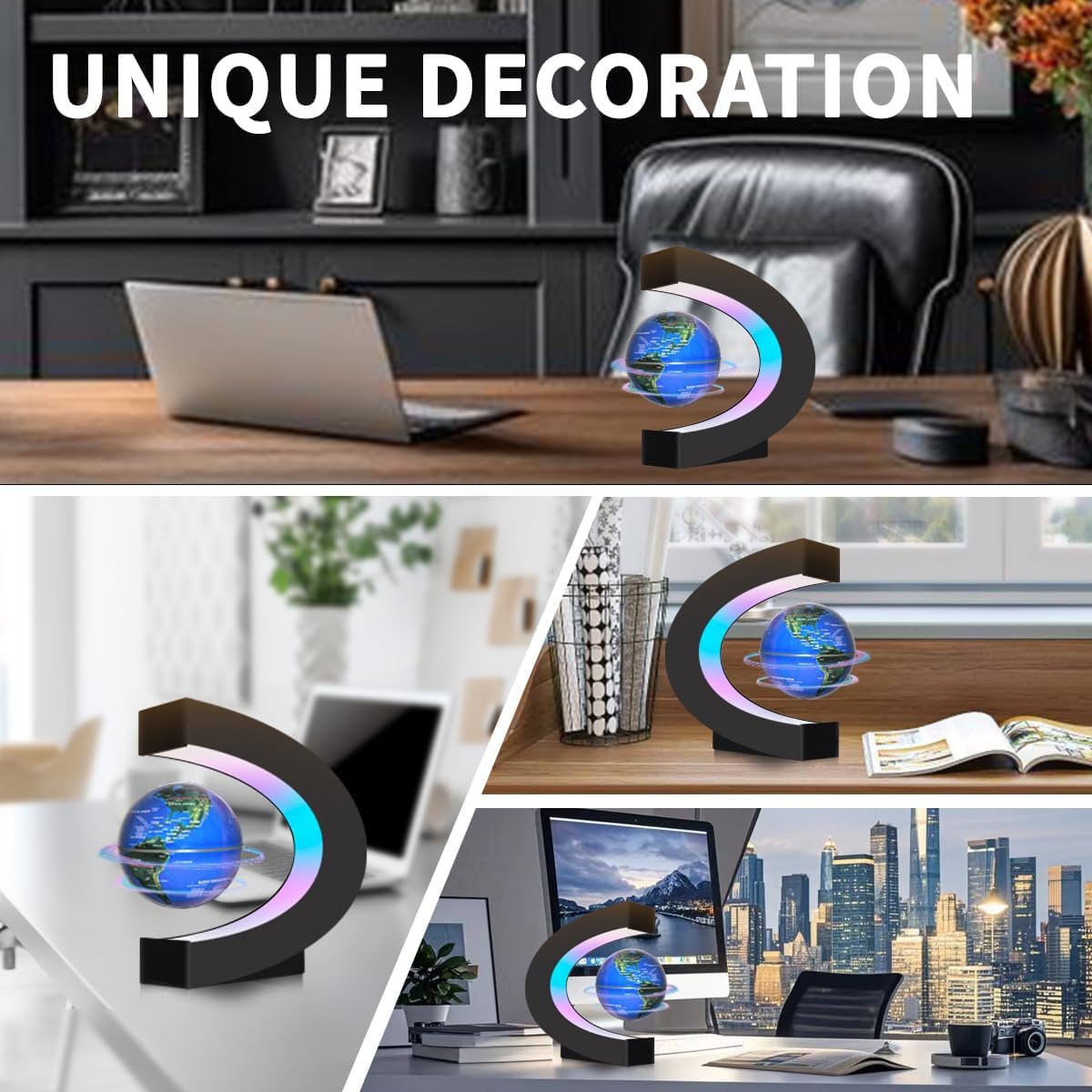 Poojaed magnetic globe as a distinctive office gift idea.
