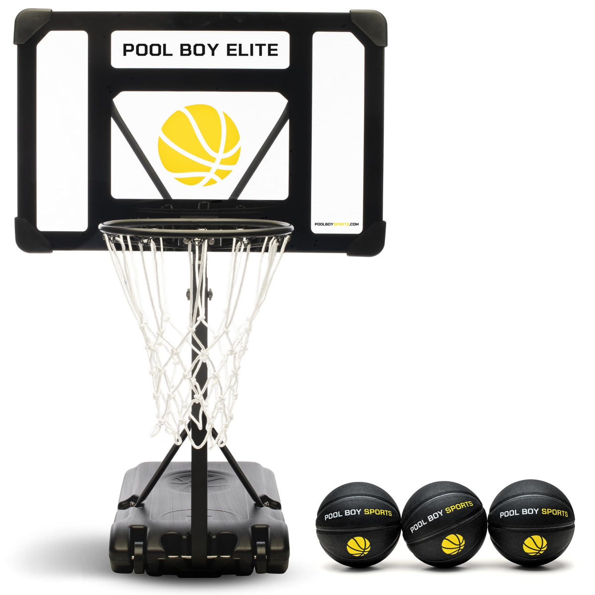 Pool Boy Sports pool basketball hoop assembly for easy setup and quick play.