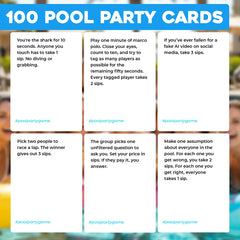 Friends play a round at a sunny pool, enjoying quick prompts.