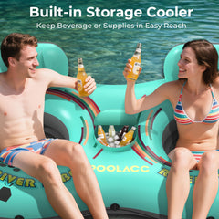 POOLACC 53x95 inch river tube offers spacious seating for two adults.
